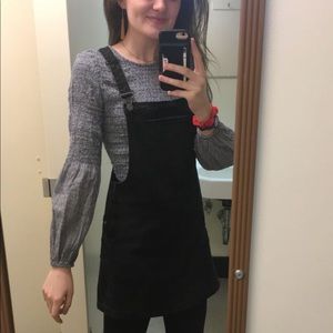 Black forever 21 denim overall mini dress